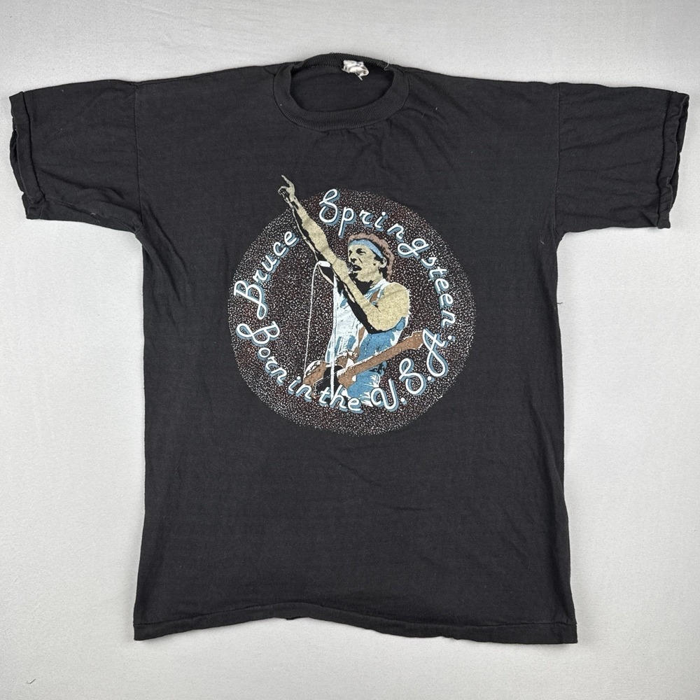 Vintage 80s Bruce Springsteen Born In The USA Tour T Shirt Single Stitch M